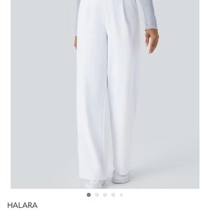 HALARA Women's Elegant White Wide-Leg Pants XS Tall